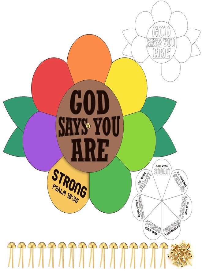 Moinchore 24 Sets God Says You are Coloring Wheel Bible Craft Affirmation Scripture Coloring Wheel 7 Biblical Truths Corresponding Bible Verses Religious Activity for Home Supplies Sunday School - Image 1